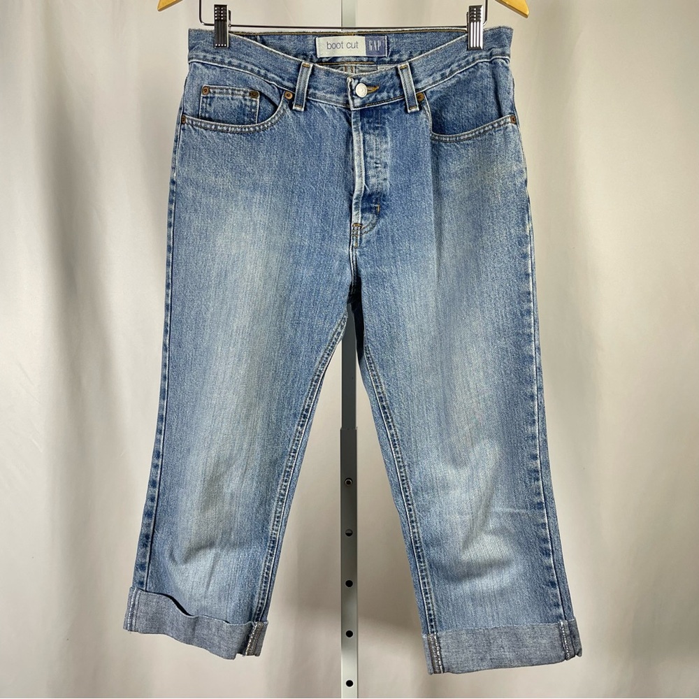 GAP Size 10 Ankle Light Wash Crop Jeans Summer Cali Beach Retro Vintage Y2K 90's